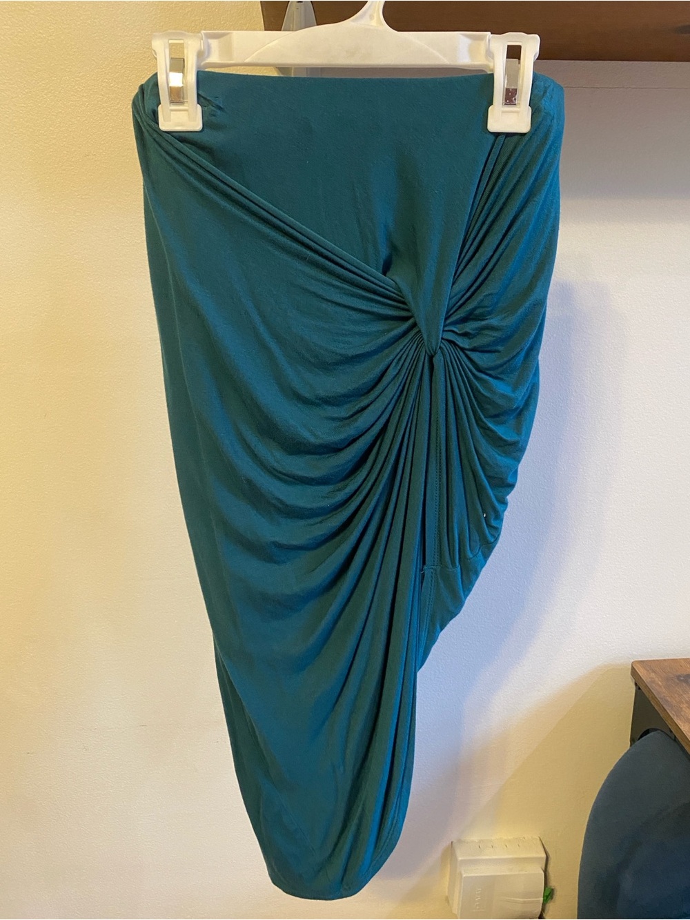 Charlotte Russe Teal Asymmetrical Twist-Detail Skirt